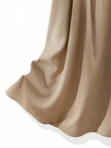 SHEIN Franclia Chân váy xếp ly đơn sắc tối giản dành cho nữ, thích hợp mặc hàng ngày. - Màu Khaki - Xem 4