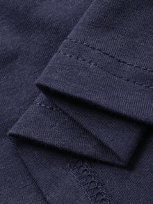 Dazy Plus 纯色休闲字母印花图案圆领直筒T恤睡衣 - 藏蓝色 - 查看 7