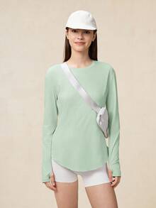 OutZeal Dam Utomhuströja Vandringstopp med långärmad UV-skydd och sval känsla i sidfickan med tumhål - Grön - Visa 8