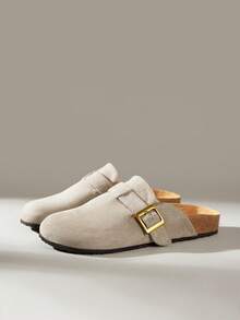 Solecia Sapatos femininos casuais versáteis para o dia a dia, com fivela e modelo baixo. - Cinza - Ver 2