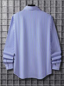Manfinity CasualCool 男士简约蓝白条纹梭织衬衫