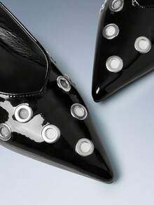 CUCCOO GRLICON Women's Pointed Toe Elegant High Heel Pumps - Black - View 4