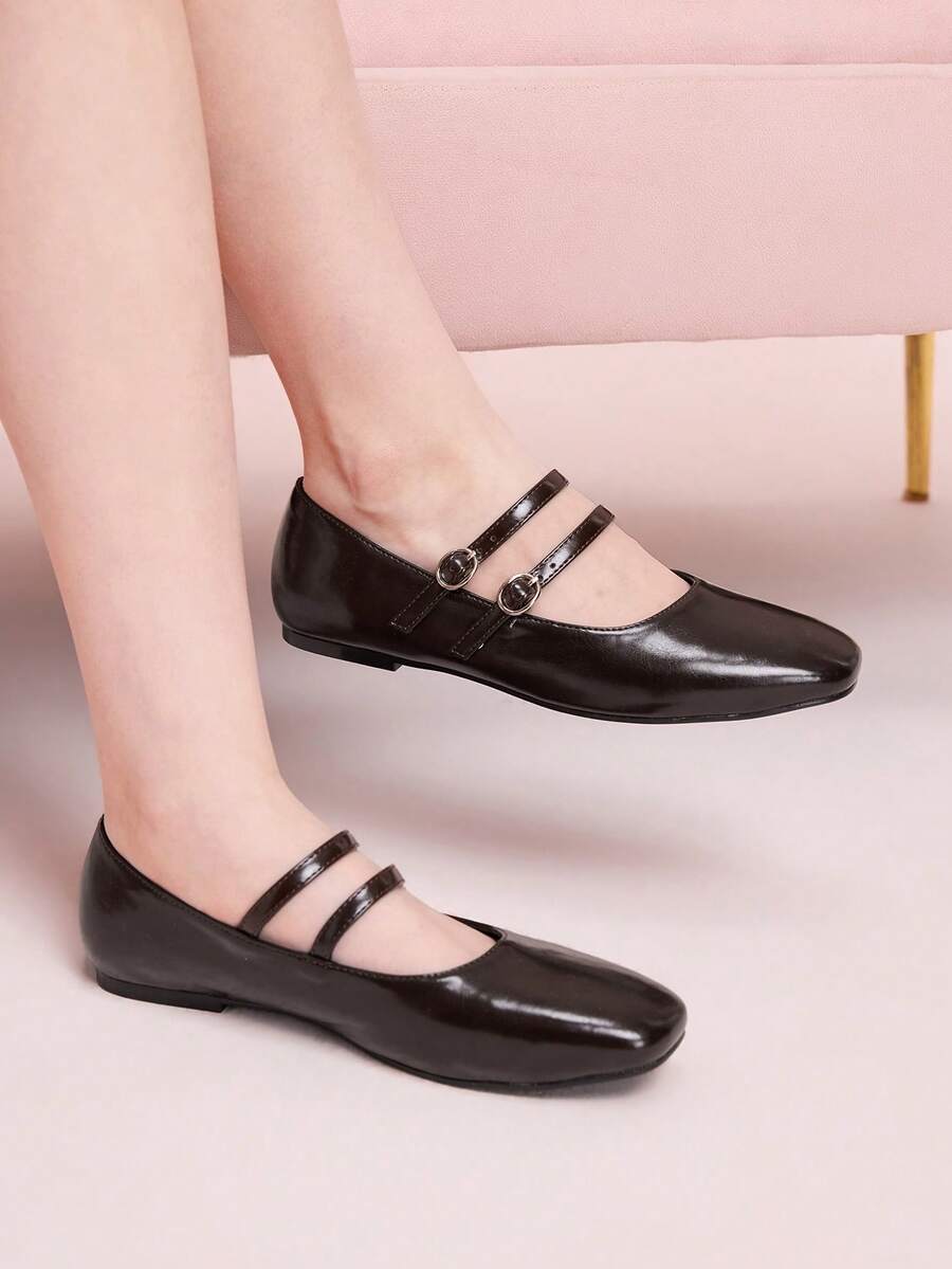 CUCCOO DOLLMOD Giày bệt nữ mũi tròn, thoải mái, màu hồng có nơ, thời trang và thanh lịch, thích hợp cho mùa xuân, lễ Phục sinh, ngày Valentine. - Màu nâu cà phê đậm - Xem 1