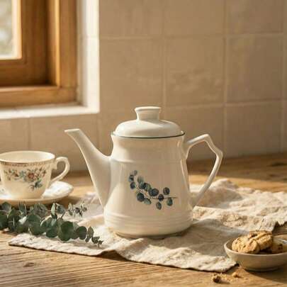 Cirelle Ceramic Kitchen Cruet - Lidded Oil & Vinegar Bottle Set For Countertop, Minimalist Soy Sauce Pot & Seasoning Dispenser