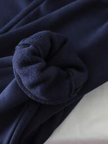 SHEIN Setelan 2pcs untuk Anak Perempuan & Remaja Perempuan: Atasan Sweatshirt Bordir Ruffle + Celana, Pakaian Sekolah Musim Gugur/Dingin untuk Aktivitas Sehari-hari - Biru - View 7