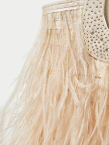 SHECARRY Bolso de mano mini de moda, elegante y versátil bolso de hombro cruzado con cadena para mujer - Albaricoque - Ver 9