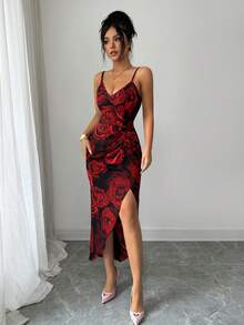 Rafferiza New Rose Print Slip Dress For Women - Multicolor - View 3