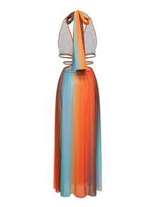 Bonvoyette Women's Random Print Ombre Halter Cover Up, Summer - Multicolor - View 5