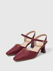 Sleekvia Women Pumps Valentine's Day - Burgundy - View 2