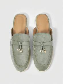 Sleekvia 女士百搭时尚平底鞋，适合日常穿着 - 墨綠色 - 查看 2