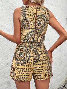 Breezaya Women's Round Neck All-Over Print Casual Romper For Travel & Vacation - Multicolor - View 2
