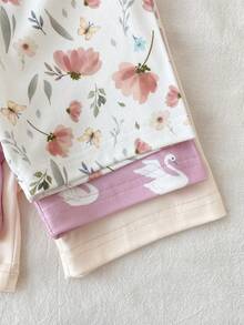 6件套女童卡通动物印花休闲短袖上衣和短裤睡衣套装 - 彩色 - 查看 6