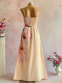 INAWLY 标准尺码女士吊带连衣裙 - 黃色 - 查看 2