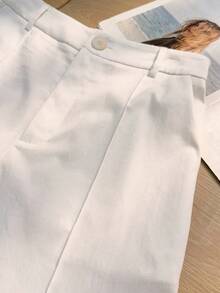 SHEIN Franclia Women's Summer Design Contrast Lace Straight-Leg Pants - White - View 3