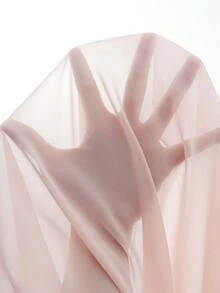 Franclia French-Style, Subtly Luxurious, High-Neck, Irregularly Pleated, Slightly Sheer Long-Sleeved Women's Blouse; Women's Shirt, Women's Sun-Protective Shirt, Long-Sleeved Top, Spring Clothing, Summer Outfits; Women's Pink Blouse, Women's Chiffon Blouse, Women's Sheer Top.Fashionable Casual Commuter Wear, Business Office Wear, Versatile And Stylish Everyday Casual Wear, Urban Teacher's Professional Attire - Pink - View 7