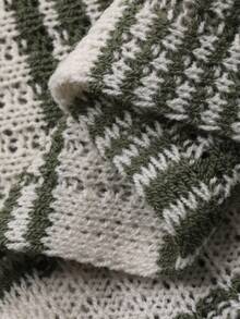 Dazy Kids 青少年男童条纹短袖单排扣休闲宽松T恤 - 綠色 - 查看 8