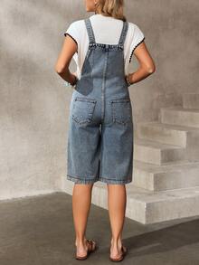 EMERY ROSE Women's Casual Versatile Everyday Denim Jumpsuit With Pockets And Buttons - Blue - View 7