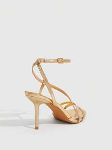 CUCCOO SZL Women's Buckle Design Elegant High Heel Sandals, Fashionable For Daily Wear Valentine's Day - Gold - View 12