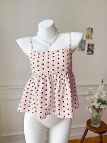 Comfortcana 浅粉色波点编织吊带背心（女款） - 淺粉色 - 查看 3