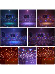 Mslitely 7 Colors LED Disco Ball Light With 0.8m USB Power Cord Power Supply With Remote Control And Sound Control, Perfect For Birthday Parties, Family Gatherings And Holidays! - Multicolor - View 4