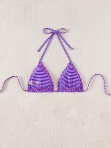 Swim Mod Women's Ditsy Floral Spaghetti Strap Backless Bikini Top - Multicolor - View 2