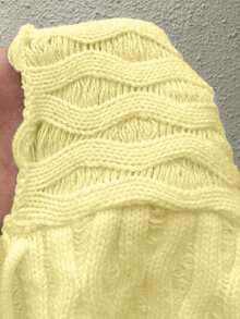 SHEIN Unity Fashionable Hollow Out Vacation Style Knit Top - Light Yellow - View 8