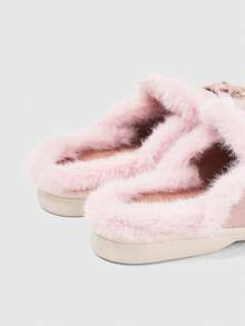 Sleekvia Zapatillas de casa informales con diseño de candado dorado para mujer - Rosa Pálido - Ver 9