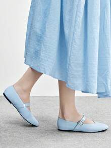 CUCCOO BIZCHIC Women's Fashion Commuter Versatile Casual Mary Jane Flat Shoes For Christmas - Light blue - View 3