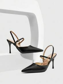 CUCCOO SZL Women's Pointed Toe Buckle Design Everyday Versatile Fashion High Heels - Black - View 6