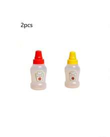 2/ 4/8Pcs Mini Portable Sauce Bottles, Salad Dressing And Ketchup Dispenser Plastic Squeeze Bottle Seasoning Container Random Pattern Color - Multicolor - View 15