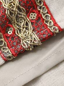 DAZY Women's Loose V-Neck Drop Shoulder Dress With Ribbon Trim, Suitable For Vacation - White - View 8