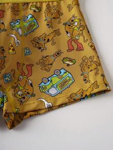 SCOOBY-DOO X SHEIN 1pc Tween Boy Cartoon Pattern Comfortable Boxer Briefs - Brown - View 5