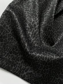 Elamini 新款复古时尚细款豹纹黑色阔腿裤，抽绳松紧腰显瘦直筒裤，休闲百搭，返校季必备