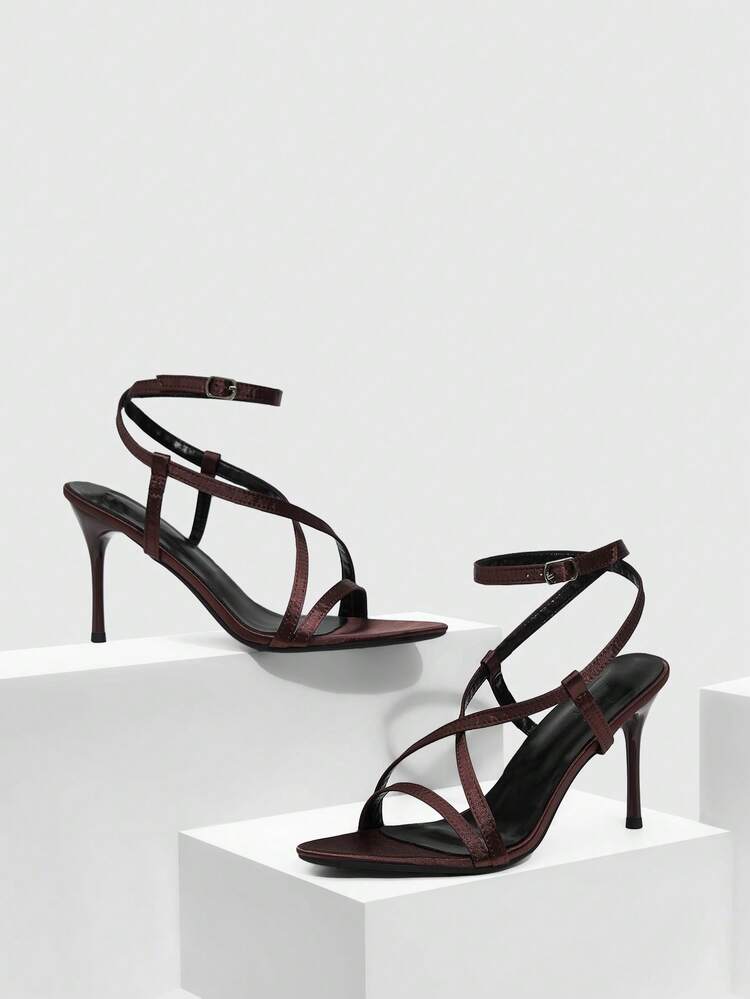 CUCCOO SZL Women's Pointed Toe Buckle Design Fashion High Heel Sandals For Daily Wear