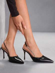 CUCCOO SZL Women's Pointed Toe Elegant Daily Versatile Fashion High Heels Spring Shoes - Black - View 7