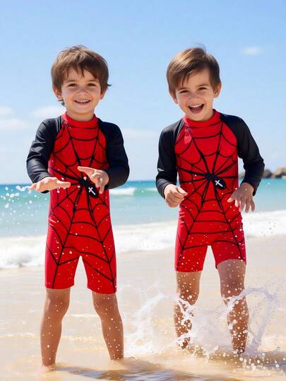 Fantacosmos Traje de baño de una pieza de manga larga para niño, verano