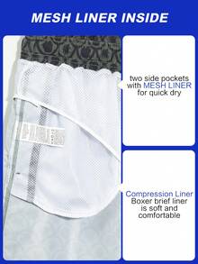 Manfinity KASUA Men's Drawstring Waist Pockets Cartoon Print Casual Beach Shorts - Army Green - View 5