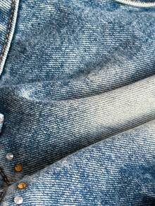 Elamini 女士牛仔裙，带口袋和荷叶边裙摆 - 黑色 - 查看 6