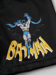 BATMAN X SHEIN 3pcs Tween Boy Cartoon Hero Logo & Letter Graphic Breathable Comfortable Boxer Briefs - Black and White - View 8