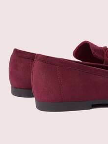 CUCCOO DOLLMOD Round Toe Comfortable Black Bow-Knot Patent Leather Fashionable Ladies Flat Shoes Spring Shoes Spring Break Easter Valentine's Day - Burgundy - View 9