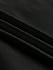 Noixe 女士标语吉他印花V领修身休闲T恤 - 黑色 - 查看 4