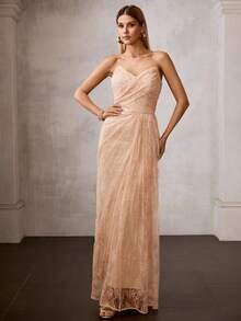 MOTF Soiréza WOMEN'S LACE BANDEAU DRESS, SUITABLE FOR SPRING/SUMMER OCCASIONS - Pink - View 5