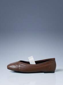 CUCCOO GRLICON 女士方头休闲时尚平底鞋 - 深棕色 - 查看 3