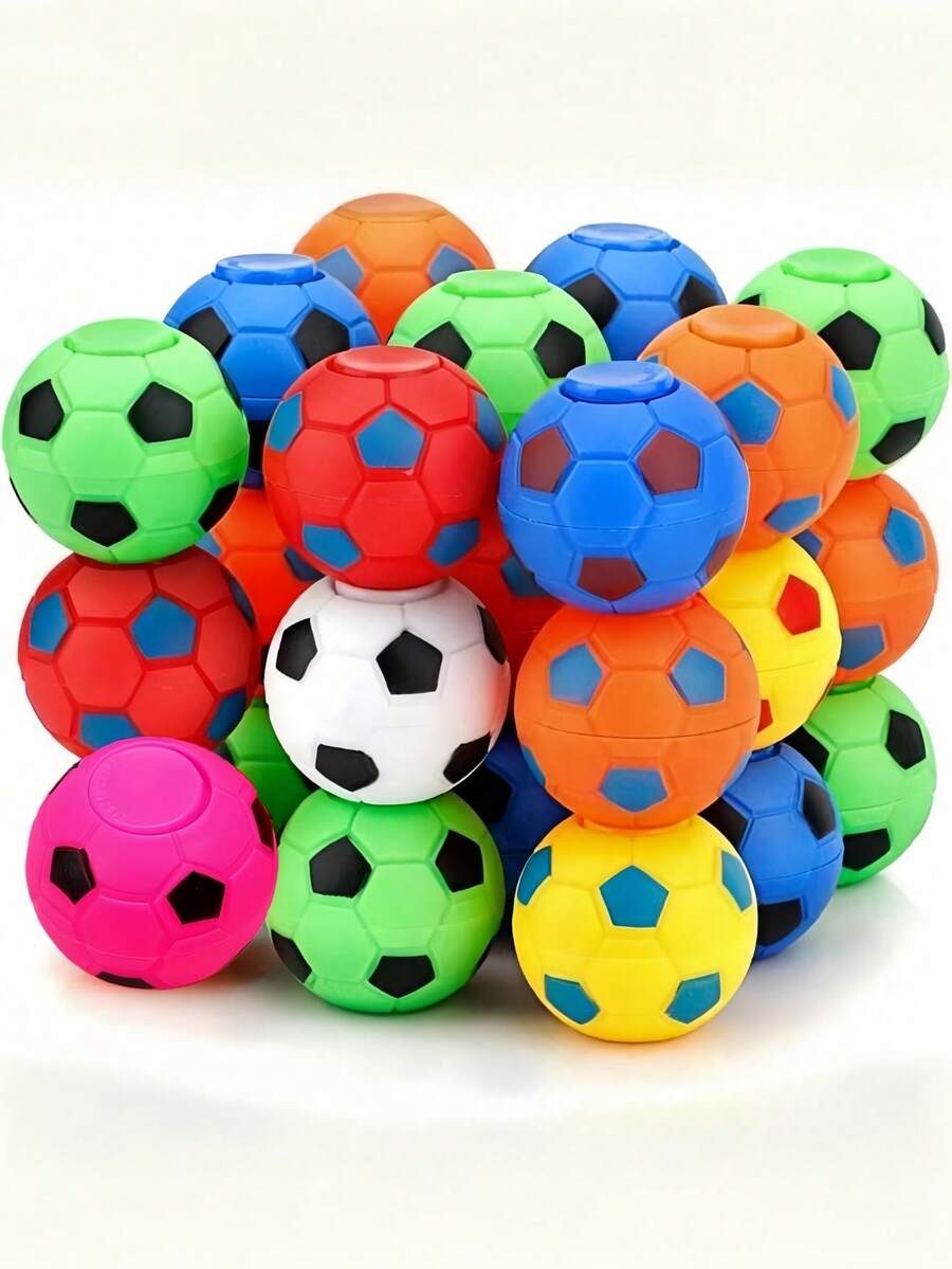Zazumi 10Pcs Mini Adjustable Football Toys For Children, Football Party Gifts, Rotating Stress-Relieving Football Finger Toys, Classroom Prizes - Multicolor - View 1