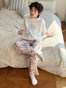 DAZY Tween Boy Plaid Wide Leg Loose Fit Lounge Pants - Multicolor - View 5