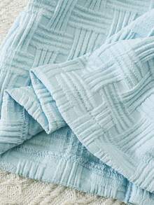 SHEIN Vintaside Kids 纹理衬衫和短裤街头时尚幼儿男童两件套 - 淺藍色 - 查看 7