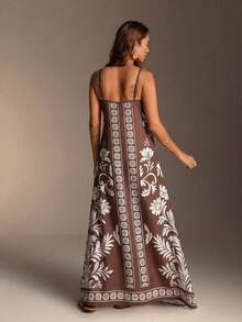Swim Vcay Summer Beach Time Loose Floral & Chinoiserie Print Maxi Dress - Multicolor - View 2