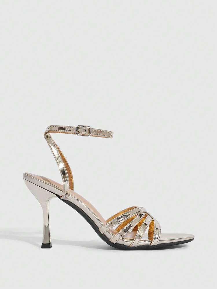 CUCCOO SZL Women's Pointed Toe Buckle Design Fashionable Elegant High Heel Sandals Prom Heels