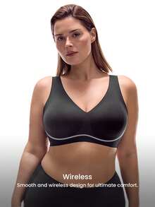 LUVLETTE 大码文胸和无钢圈文胸 - 黑色 - 查看 4