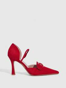 CUCCOO SZL Women's Fashionable, Versatile, Elegant, Minimalist Pumps For Commuting - Red - View 2